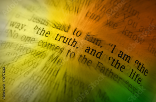 Canvas Print Bible text - I AM THE WAY, THE TRUTH, AND THE LIFE