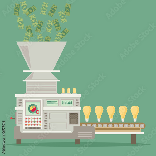 Vector idea create process of success about money