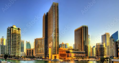 Buildings at Dubai Marina Canal - UAE