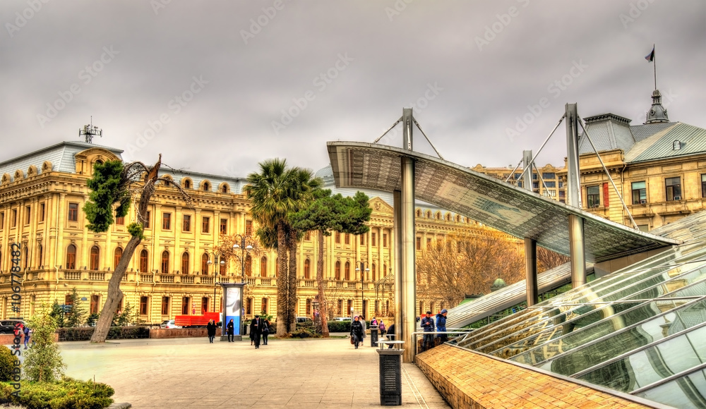 Fototapeta premium Exit from Icheri Sheher metro station in Baku