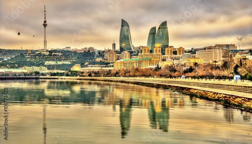 View of Baku by the Caspian Sea