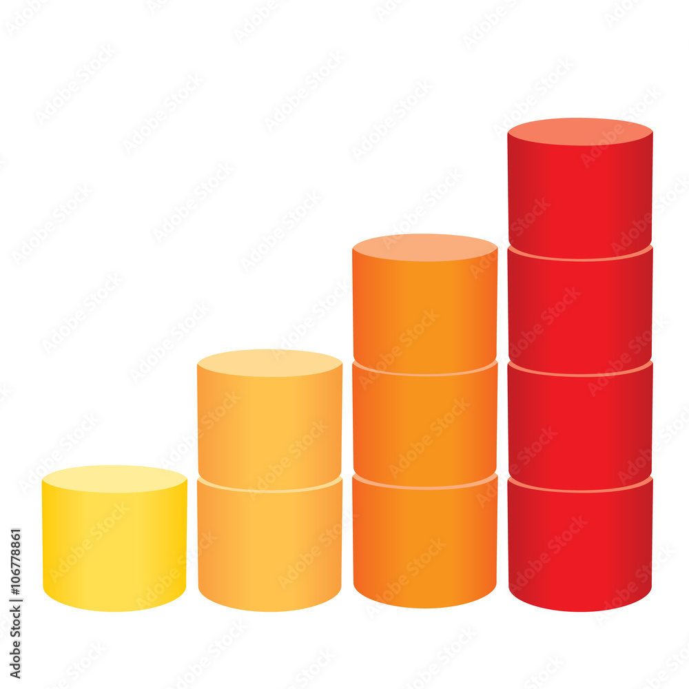 Vector bar chart on the white background. Infographic element. Vector illustration Vector bar chart on the white background. Infographic element. Vector illustration