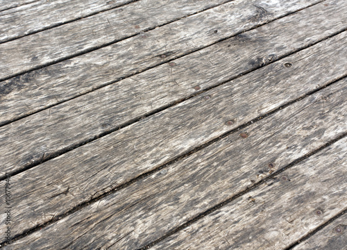 Weathered gray wooden floor.