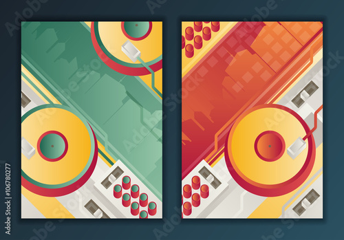 Designed modern DJ music banner. Vector illustration.