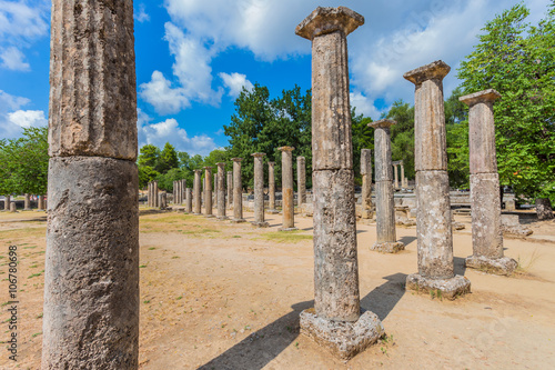 ruins in Ancient Olympia, Peloponnes, Greece, Europe photo