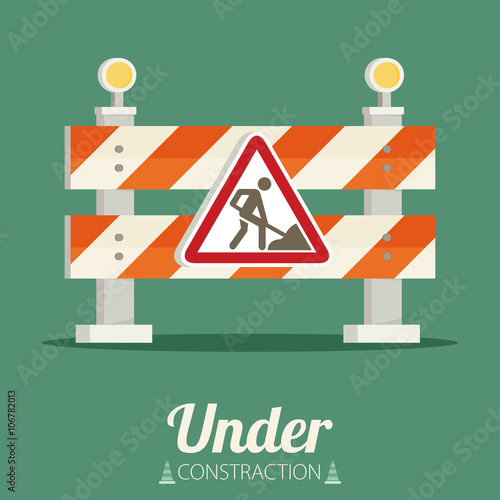 Under construction concept in flat design style, vector 