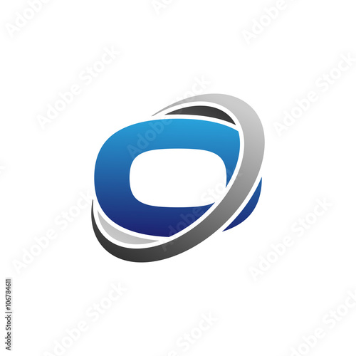 Single Modern Letter Initial Cirlce Swoosh Logo Vector o