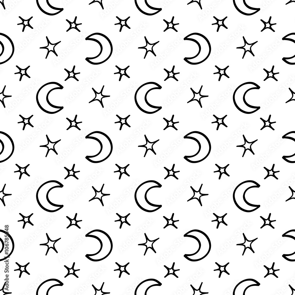 Fototapeta premium Hand-drawn black and white doodle