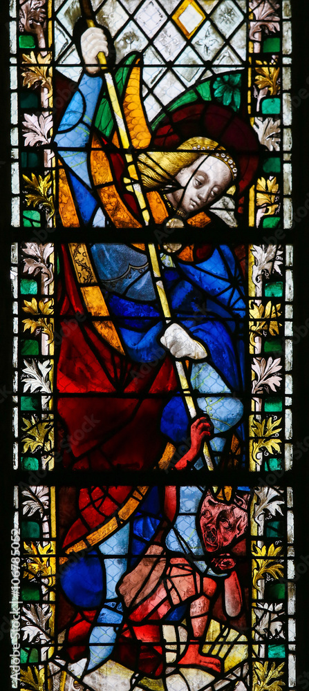 Saint Michael trampling Satan Saint Michael trampling Satan