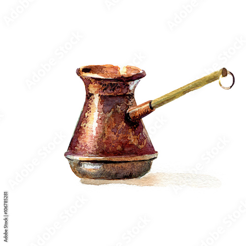 Wallpaper Mural Watercolour sketch of turkish coffee pot Torontodigital.ca