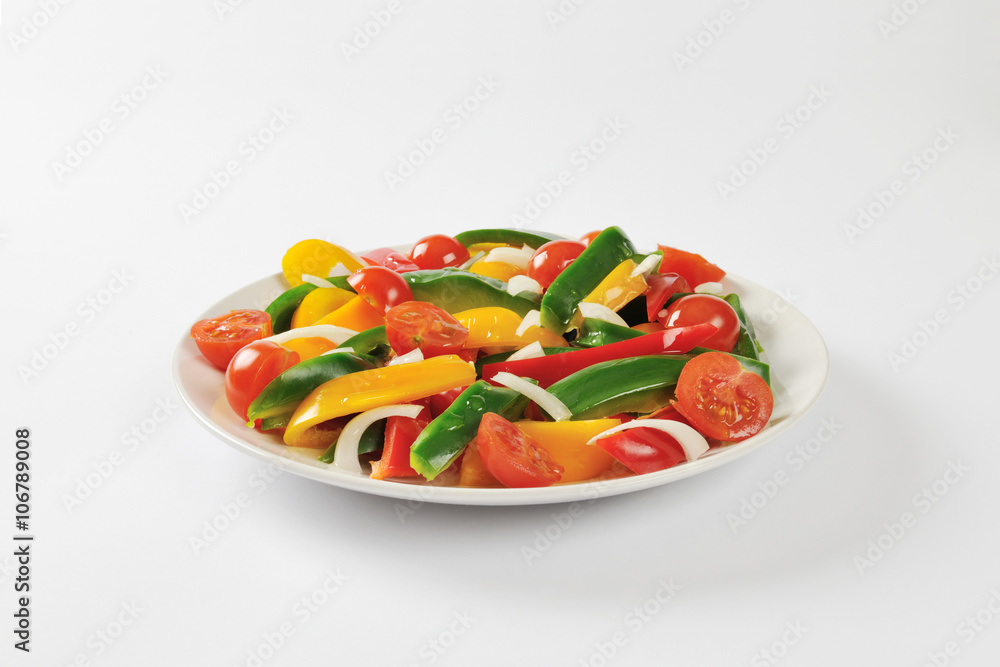 Fresh mixed bell pepper and tomato salad Fresh mixed bell pepper and tomato salad