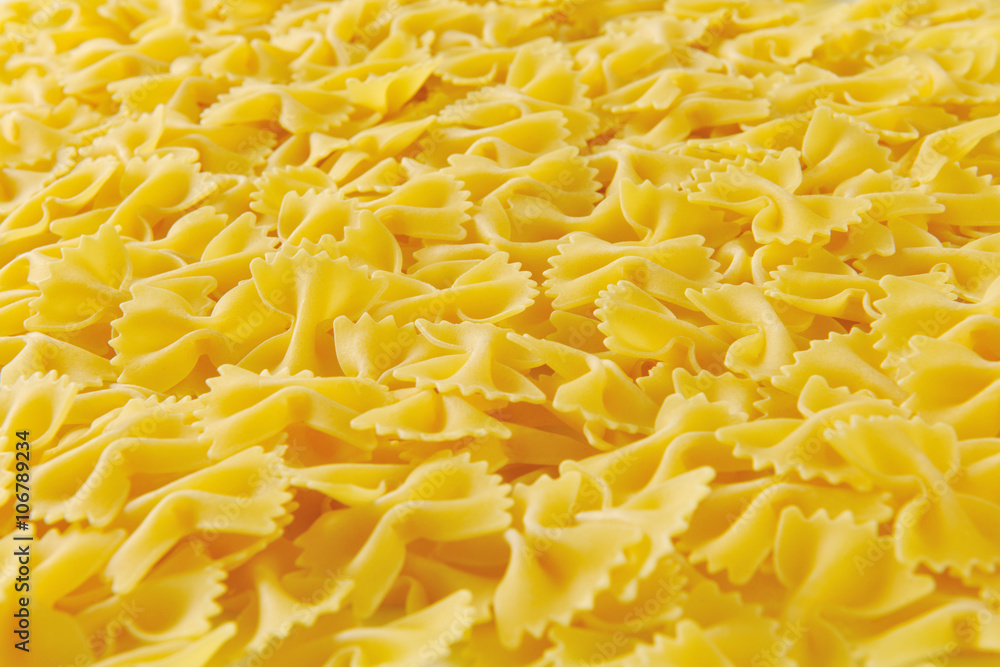 Uncooked farfalle pasta Uncooked farfalle pasta