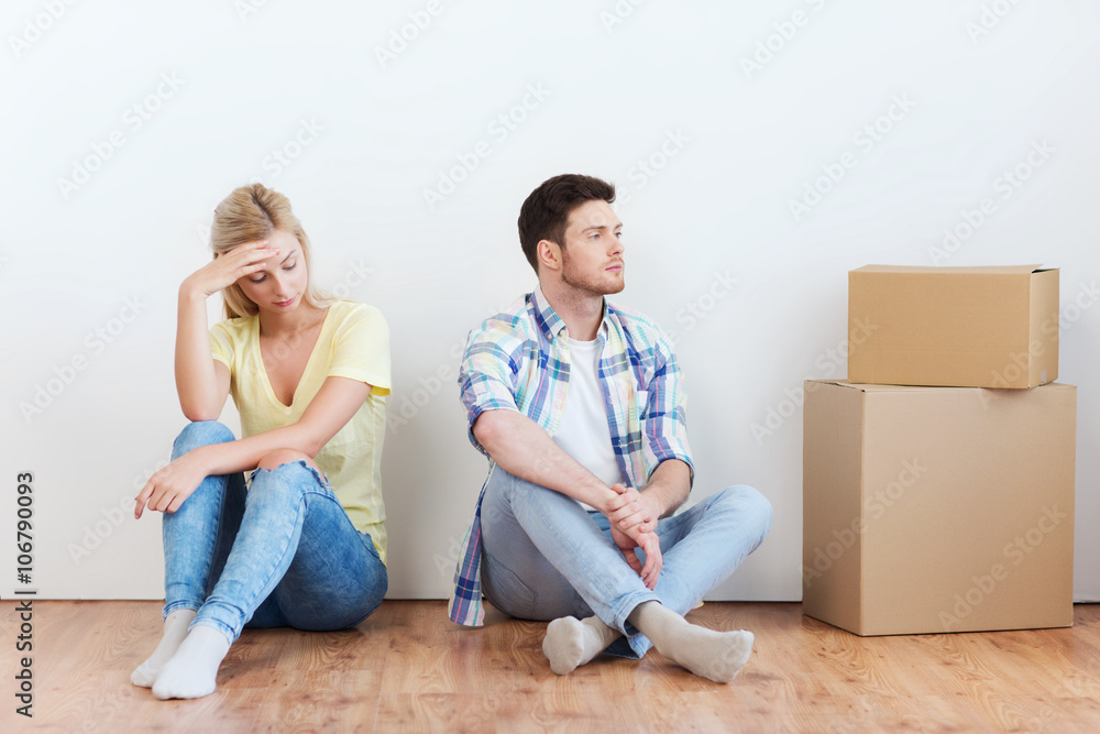unhappy couple having argument at home unhappy couple having argument at home