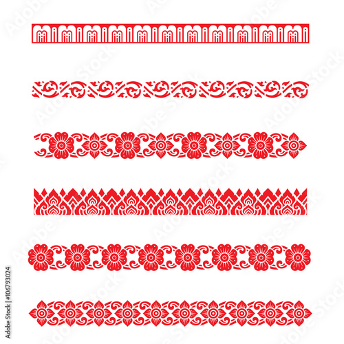 Line pattern Asian traditional art Design Vector, Thai traditional design  Lai Thai pattern