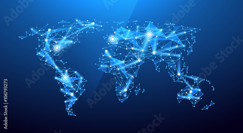 World map low poly