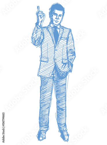 Sketch male in suit