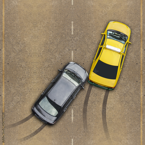 Cars in an accident