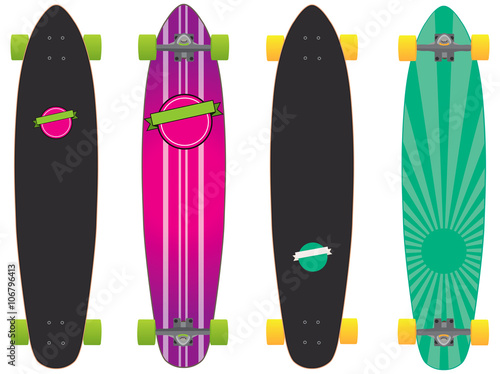 colorful longboard skateboard