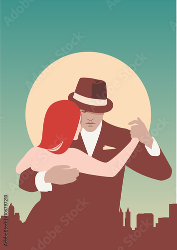 Tango Dancers. Young couple dancing tango