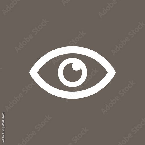 Eye Icon on Dark Gray Color. Eps-10.