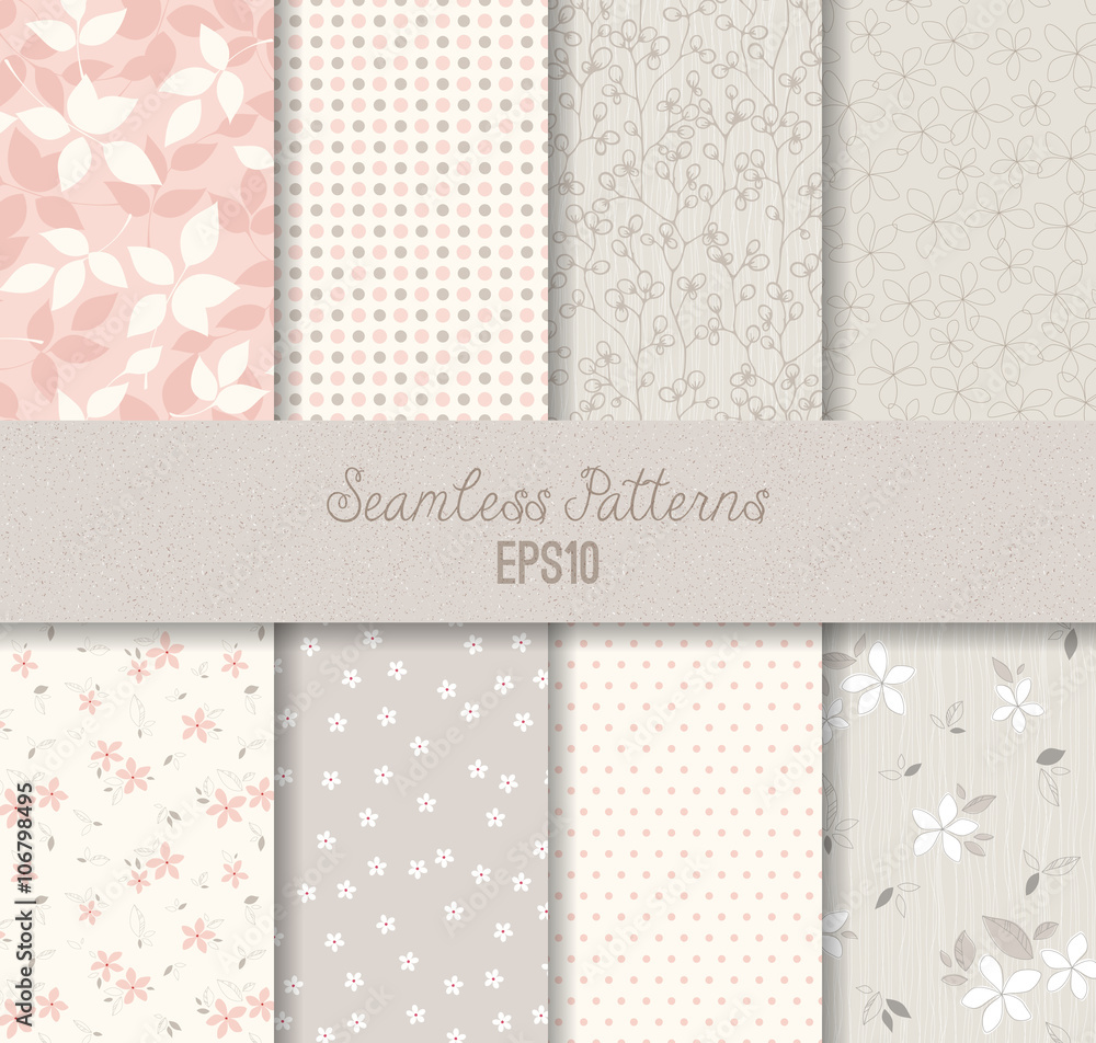 Pink Grey Seamless Patterns