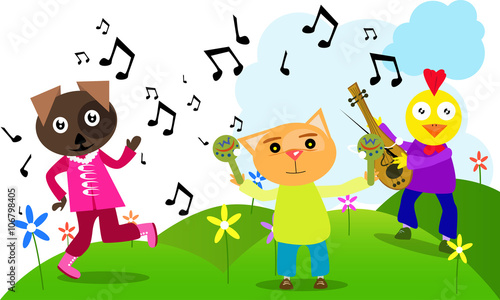 Animals playing music