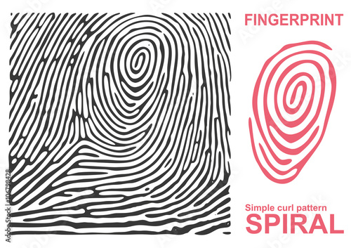 Black fingerprint shape secure. identification ID finger. Vector illustration