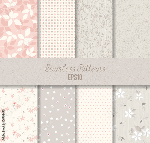 Pink Grey Seamless Patterns