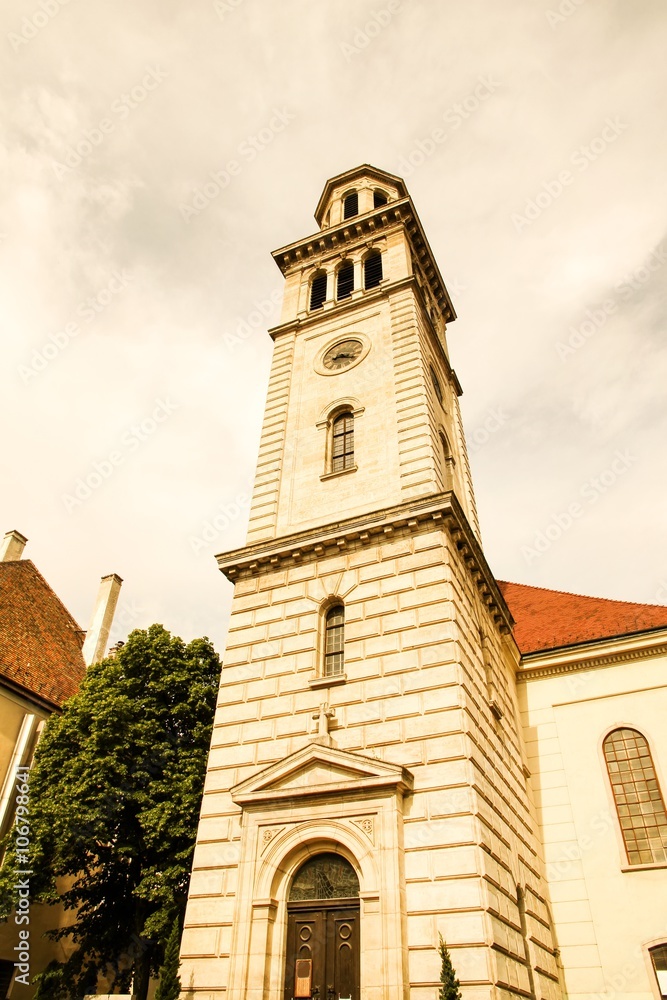 Historic church in Sopron, Hungary, Europe..