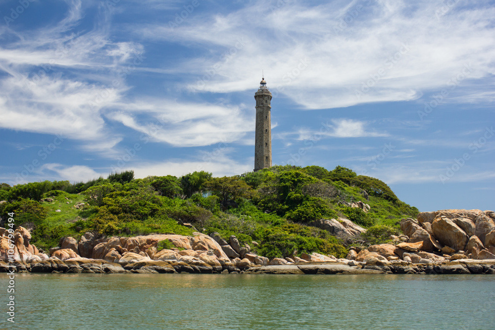 Lighthouse Ke Ga,view from rhe sea, Binh Thuan,Vietnam