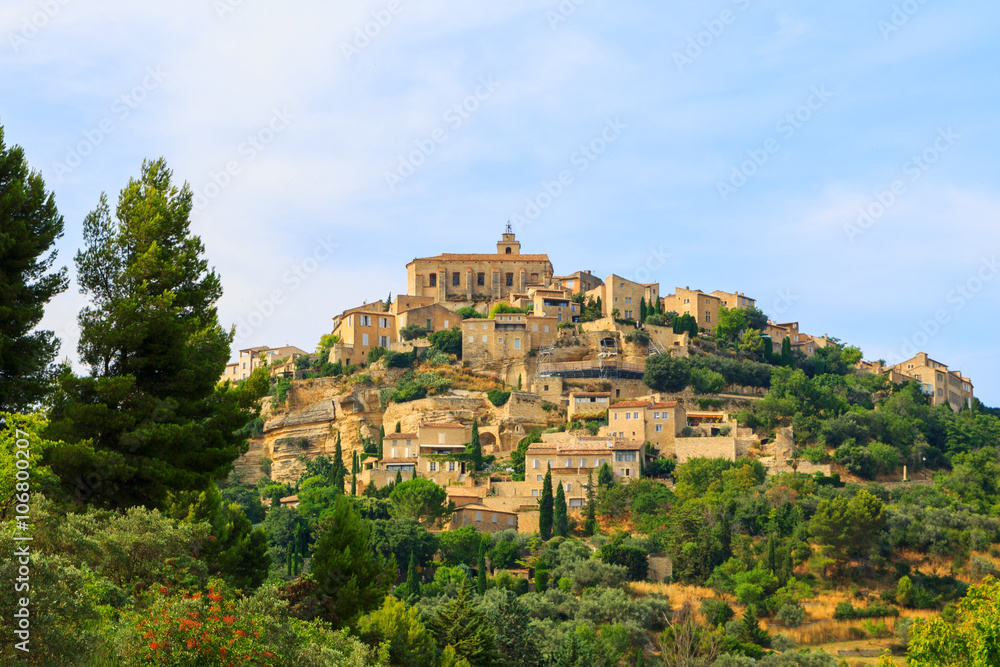 Bonnieux charming old small village and church the Provence regi Bonnieux charming old small village and church the Provence regi