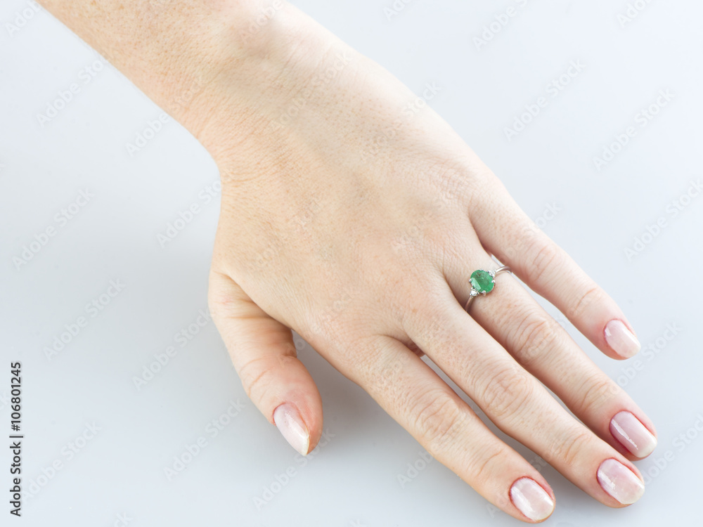Fototapeta premium woman hand with ring