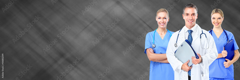 Fototapeta premium Group of young smiling nurses.