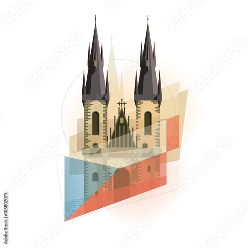Prague symbol  illustration.