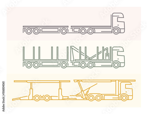 Vehicle Pictograms: European Trucks - Tandems Set 6
