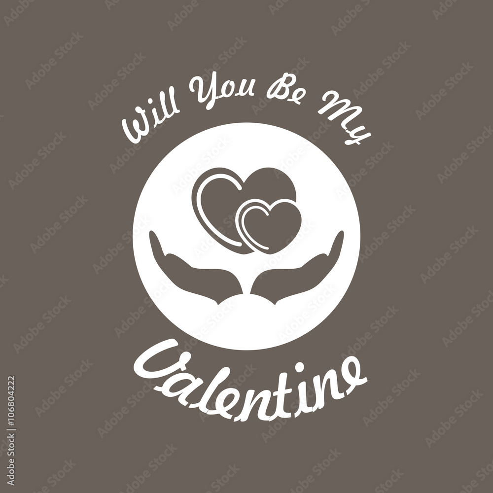 Obraz premium Valentine Card Icon on Dark Gray Color. Eps-10.