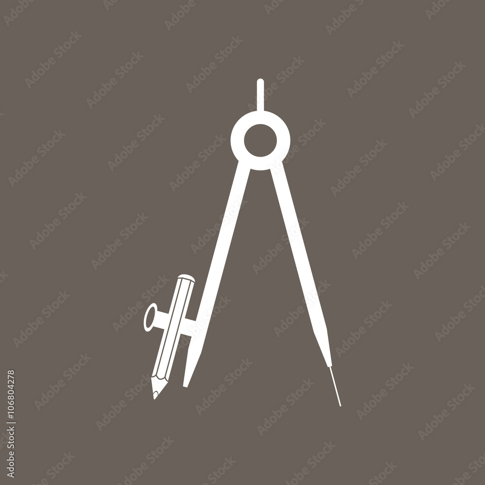 Geometry Compass Icon on Dark Gray Color. Eps-10. Geometry Compass Icon on Dark Gray Color. Eps-10.