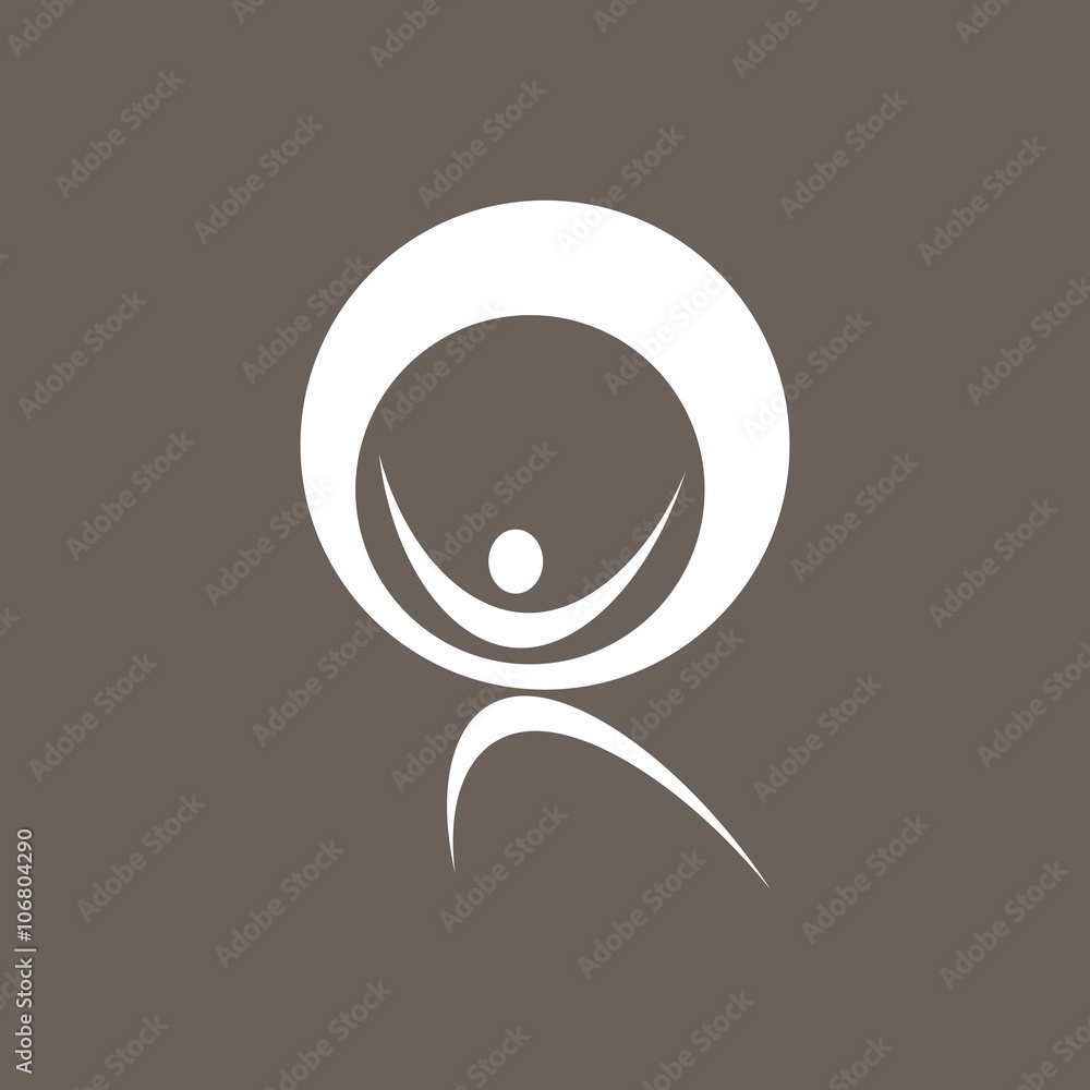Man In Round Icon on Dark Gray Color. Eps-10. Man In Round Icon on Dark Gray Color. Eps-10.
