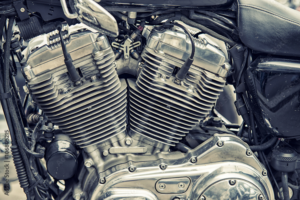Fototapeta premium detail of motorcycle engine