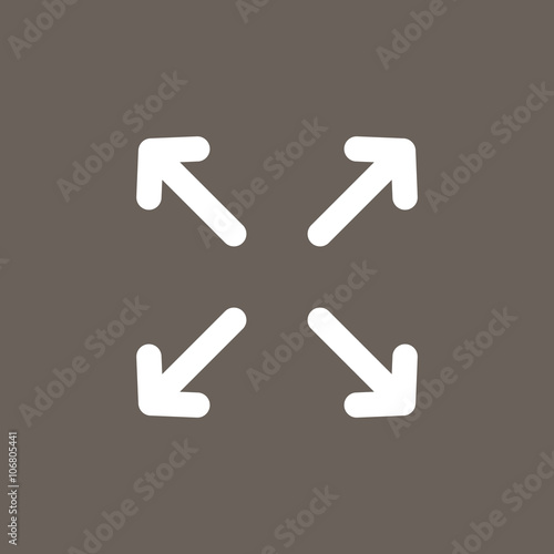 4 Arrows Icon on Dark Gray Color. Eps-10.