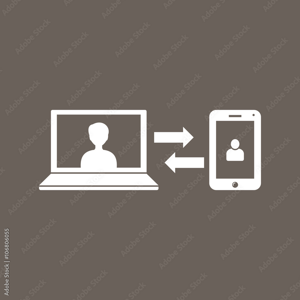 Data Transfer, Data Synchronization Icon on Dark Gray Color. Eps-10. Data Transfer, Data Synchronization Icon on Dark Gray Color. Eps-10.