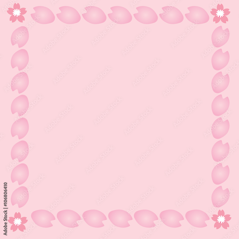 Pink cherryblossom lobe frame background