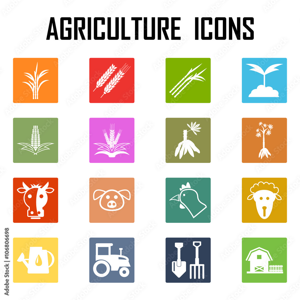 agriculture color icons . agriculture color icons .