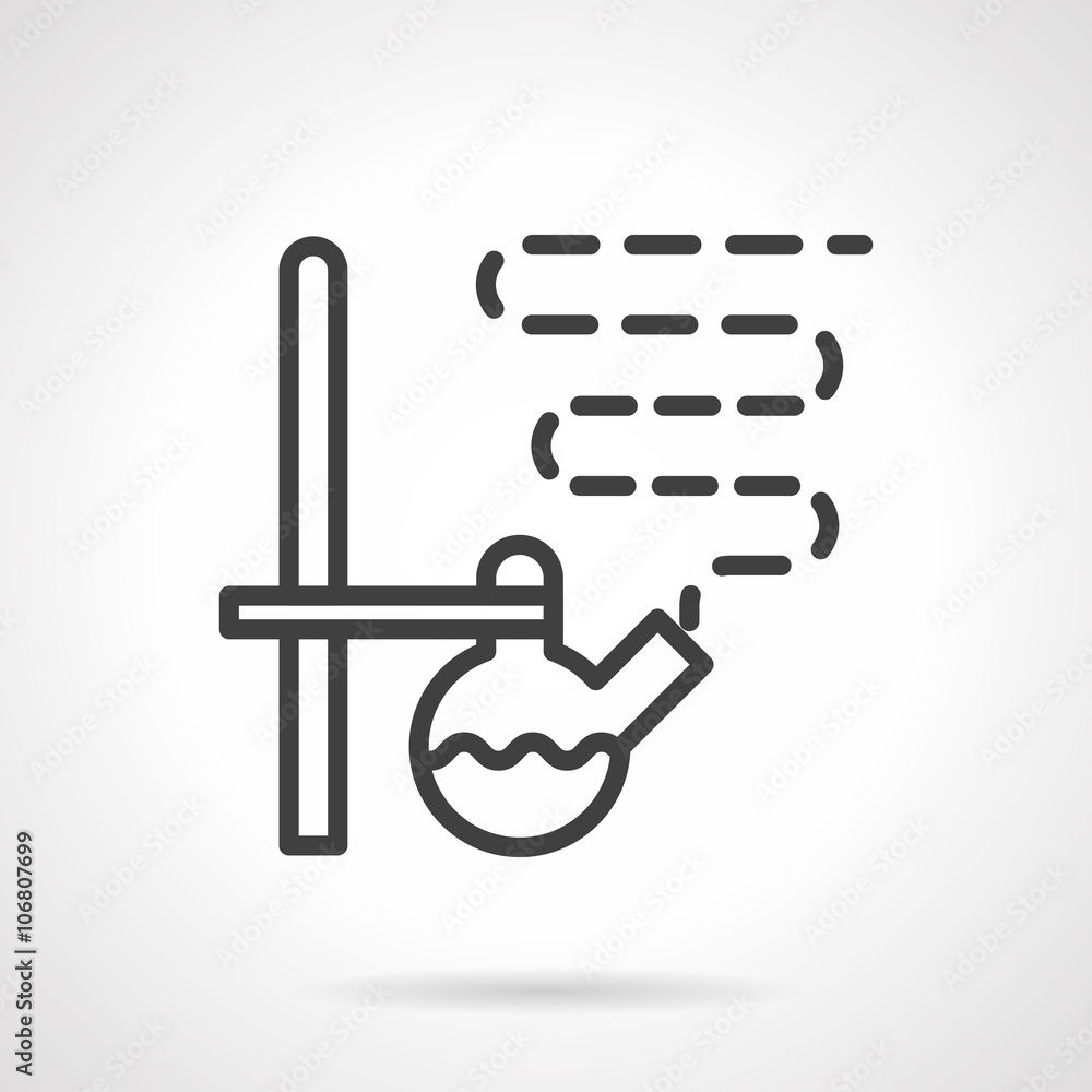 Laboratory distillation simple line vector icon Laboratory distillation simple line vector icon