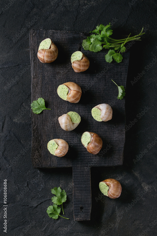 Uncooked Escargots de Bourgogne snails Uncooked Escargots de Bourgogne snails