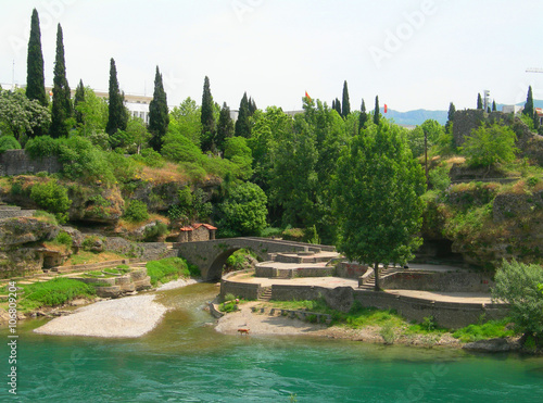  ancient structures fortress bridges  River Moraca by historic d
