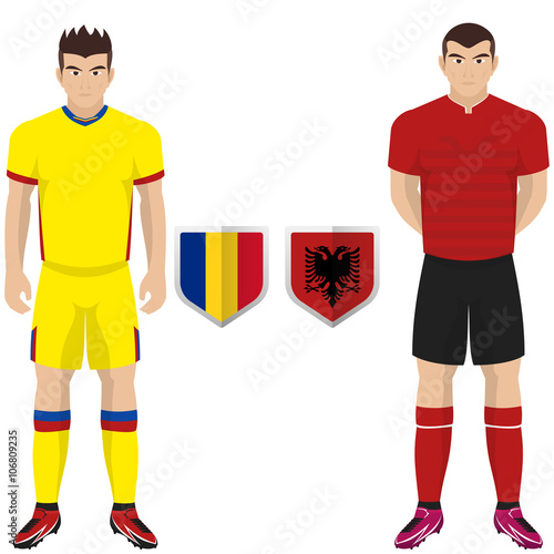 Soccer Kit of Romania and Albania National Team for european competition