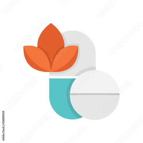 Flat Icon  Pills Alternative medicine icon