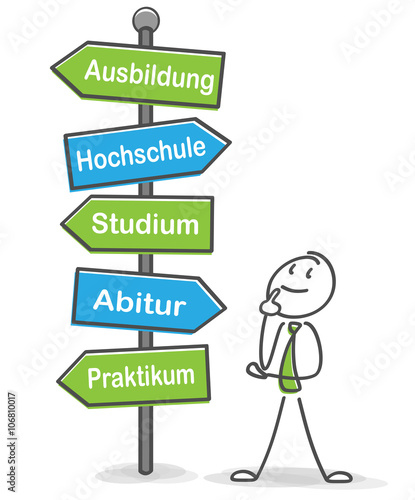 Strichmännchen 'Wegweiser Bildung