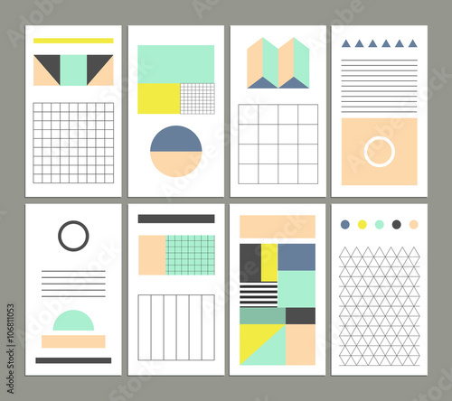 Collection of universal cards. Templates with  geometric shapes